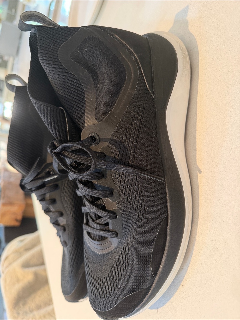 Lululemon chargefeel mid -women’s Black Athletic Knit Sneakers